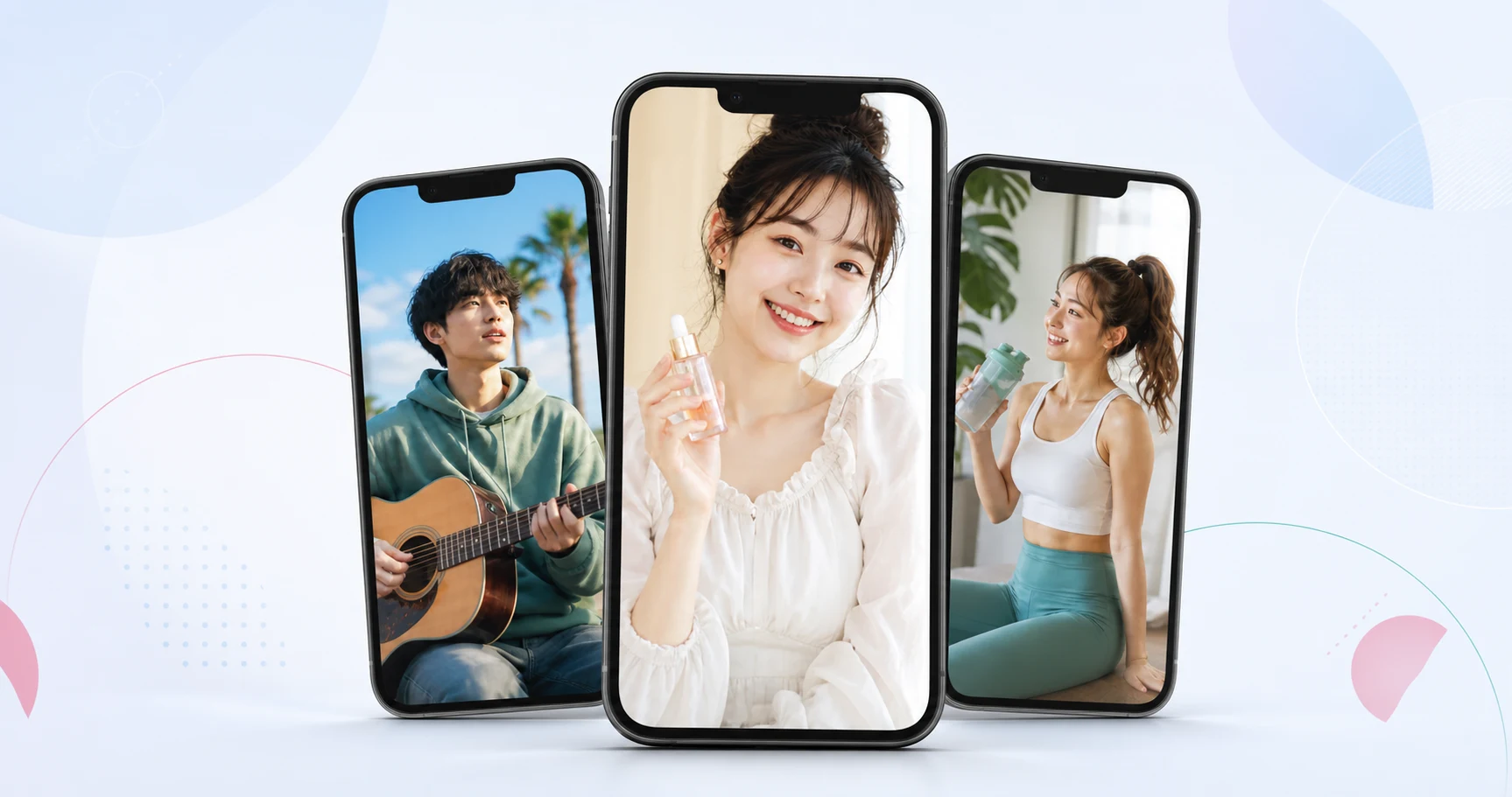 スマートフォンで動画を発信するクリエイター